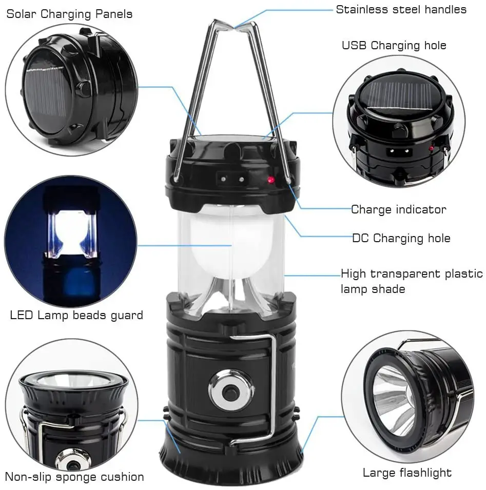 2. SH-5800T Rechargeable 3 in 1 Solar Ultra Bright Camping Lantern [Review] image