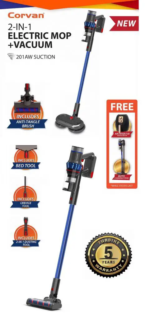 Corvan Cordless Vacuum & Mop K18 - The Best Cordless Vacuum & Mop you can buy in Malaysia Image