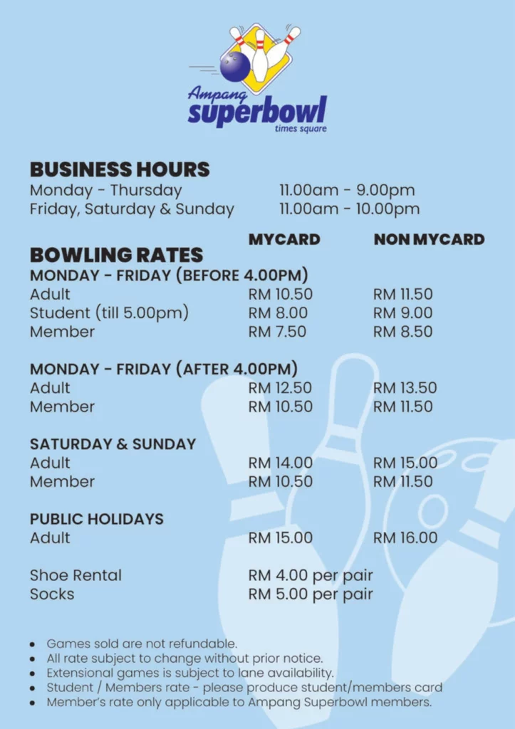 Ampang Superbowl @ Berjaya Times Square Price