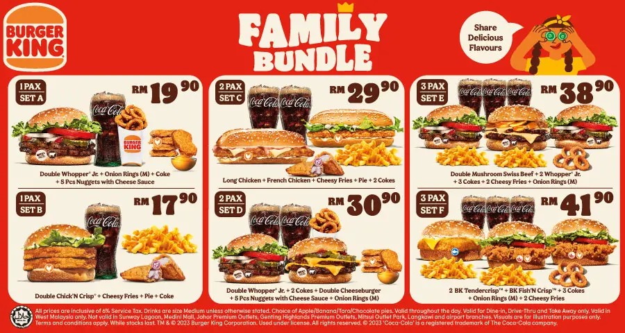 Menu Himpunan Keluarga Burger King