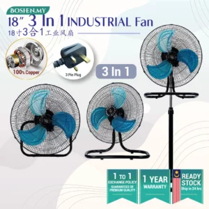 COOL POWER 18 3 Dalam 1 Heavy Duty Industrial Stand Fan