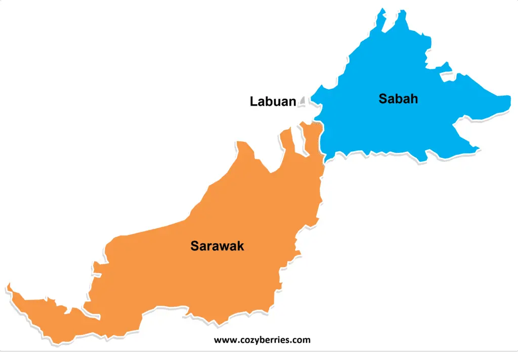 Peta Malaysia: Peta Borneo, Peta Sabah & Sarawak, Peta Malaysia Timur, Peta Malaysia