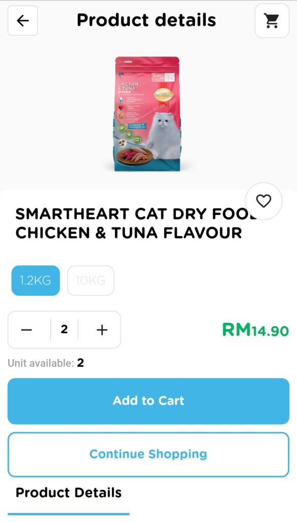 SmartHeart MY App Add to Cart