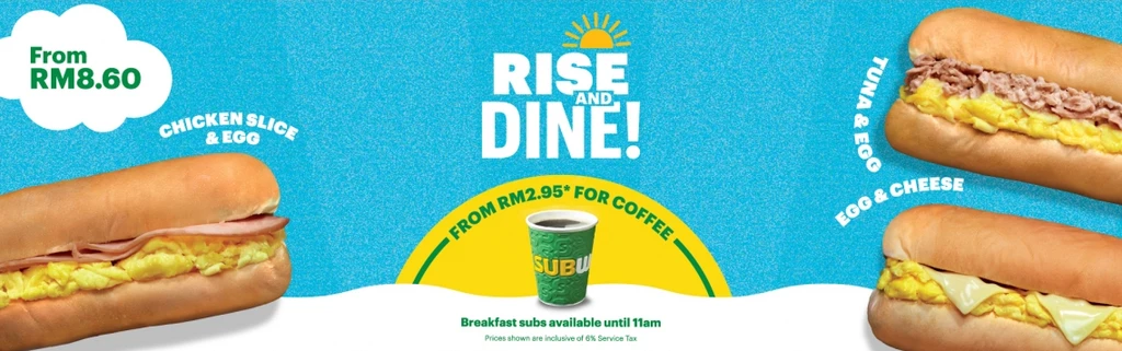 Subway Rise And Dine Menu