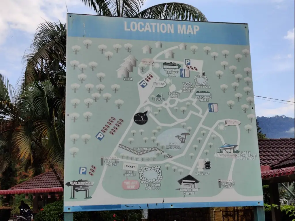 Sungai Klah Hot Spring Park Sungkai Perak map Image