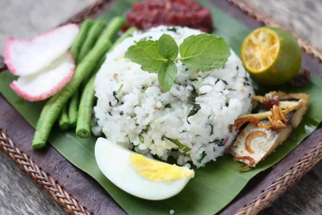 88. Nasi Ulam (Malaysian Mixed Herb Rice)
